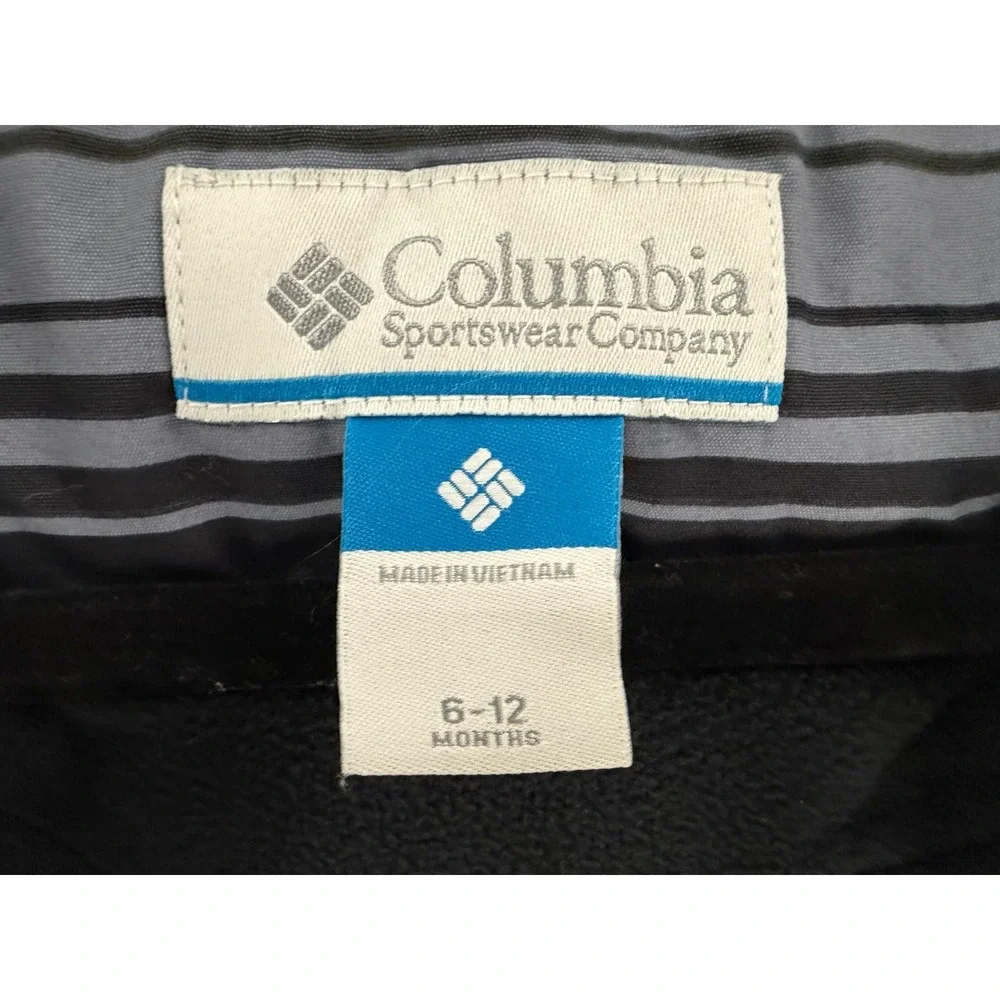 Columbia Jacket Baby Boys‎ 6/12 Months Black Gray Fleece Lined Stripe Hooded